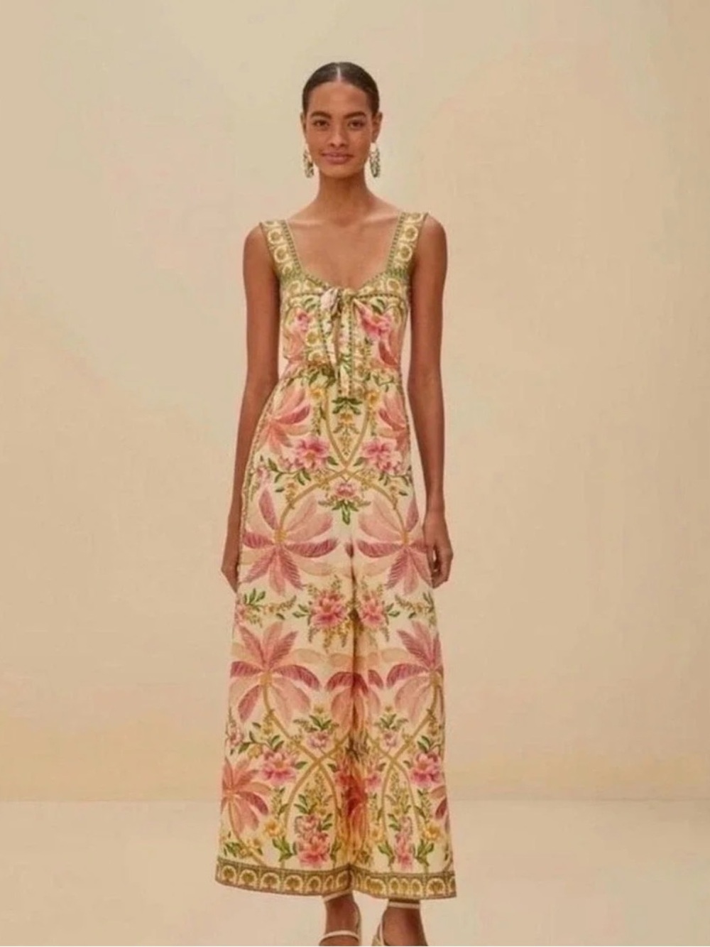 Farm Rio Palm Dream Strappy Jumpsuit XXS
